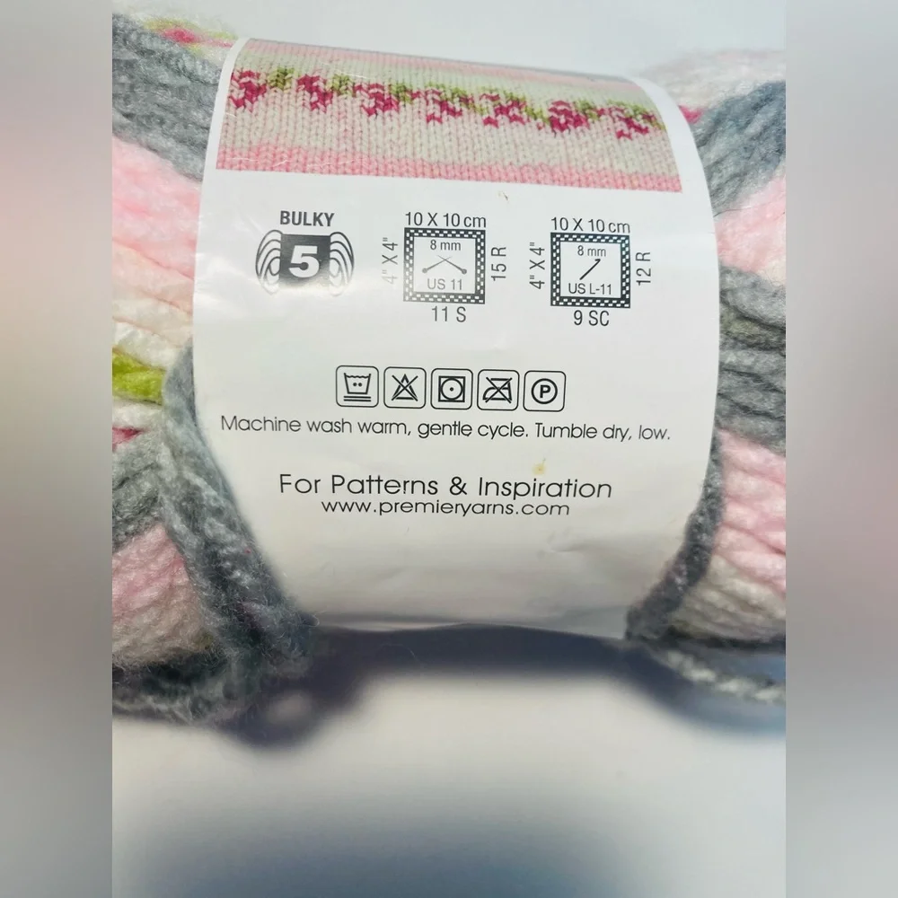 5 for $10: NWT Premier Bloom Self-Striping Floral Print Chunky Yarn: HobbyLobby - Picture 3 of 5